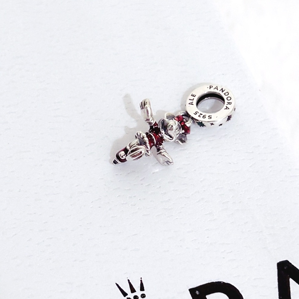 PANDORA Christmas Disney Minnie Mouse Ice Skating Dangle Charm w/box - Picture 6 of 8